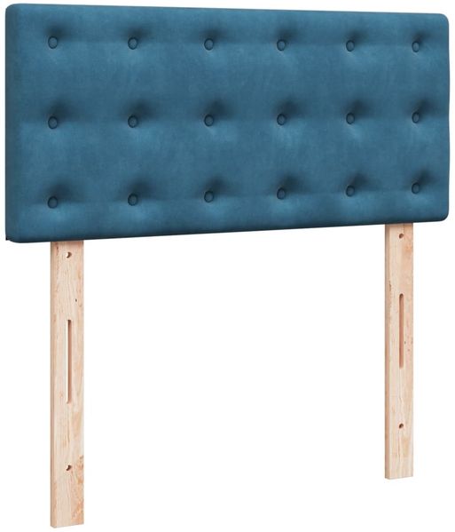 vidaXL Boxspringbett mit Matratze Blau 90x190 cm Samt 3287618 Bild 4