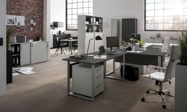 Möbelpartner Schreibtisch Denver 701483, Anthrazit, 75 cm tief