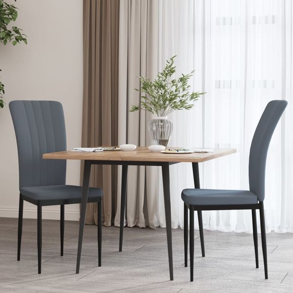 vidaXL Esszimmerstühle 2 Stk. Dunkelgrau Samt 326094