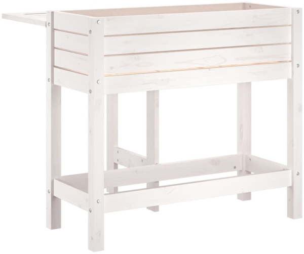 vidaXL Pflanzkasten mit Klappbarer Tischplatte Weiß Massivholz Kiefer 825122 Bild 5
