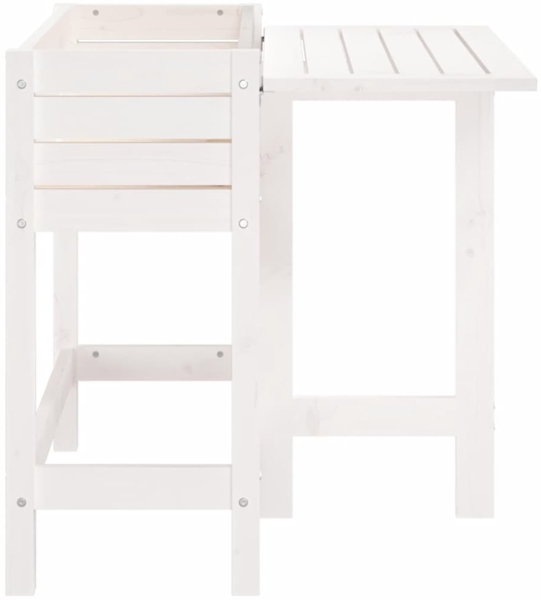 vidaXL Pflanzkasten mit Klappbarer Tischplatte Weiß Massivholz Kiefer 825122 Bild 4
