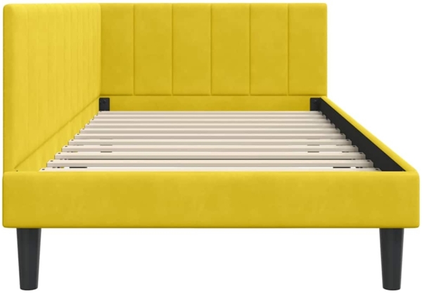 vidaXL Eckbettgestell mit Kopfteil Gelb 90 cm x 200 cm Stoff 42016354 Bild 5