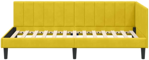 vidaXL Eckbettgestell mit Kopfteil Gelb 90 cm x 200 cm Stoff 42016354 Bild 4