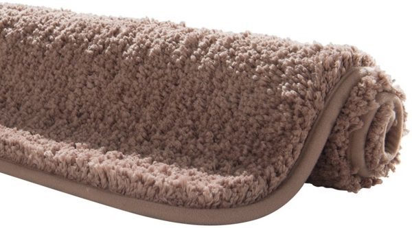 KiNZLER Badematte Chaozhou, Höhe 20 mm, rutschhemmend beschichtet, fußbodenheizungsgeeignet, Polyester, halbrund, Badteppich, Uni Farben, weich, als rechteckig, rund & Set erhältlich Bild 2