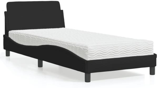 vidaXL Bett mit Matratze Schwarz 80x200 cm Stoff 3208286