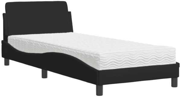 vidaXL Bett mit Matratze "Dover" Schwarz 80x200 cm Stoff 3208286
