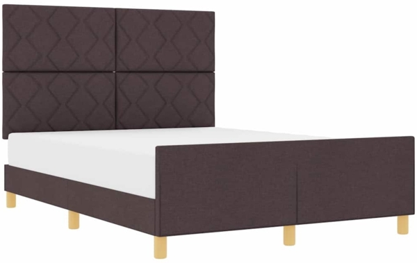 vidaXL Bettgestell mit Kopfteil Dunkelbraun 140 x 190 cm Stoff 3344805 Bild 2