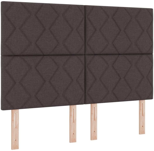 vidaXL Bettgestell mit Kopfteil Dunkelbraun 140 x 190 cm Stoff 3344805 Bild 5