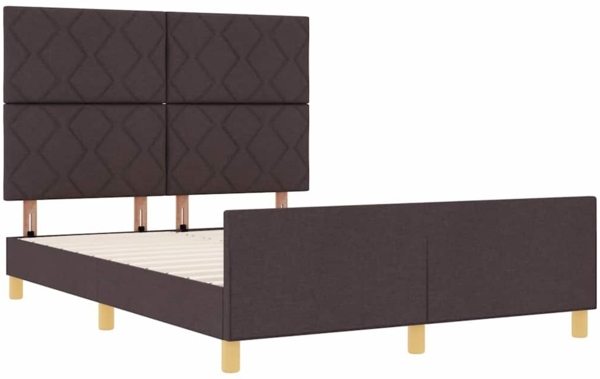 vidaXL Bettgestell mit Kopfteil Dunkelbraun 140 x 190 cm Stoff 3344805 Bild 4