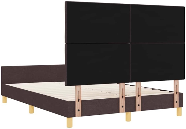 vidaXL Bettgestell mit Kopfteil Dunkelbraun 140 x 190 cm Stoff 3344805 Bild 8