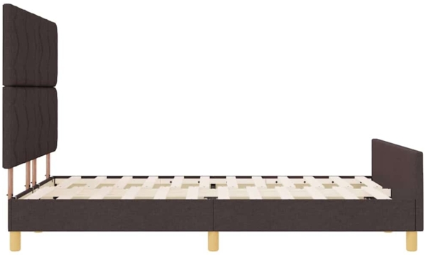 vidaXL Bettgestell mit Kopfteil Dunkelbraun 140 x 190 cm Stoff 3344805 Bild 7