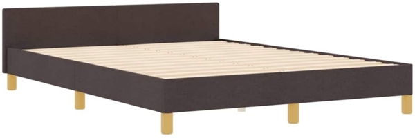 vidaXL Bettgestell mit Kopfteil Dunkelbraun 140 x 190 cm Stoff 3344805 Bild 1