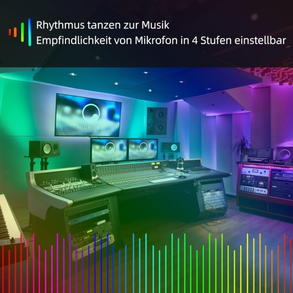 ZMH RGB LED Strip 20m: 16 Mio Selbstklebend Streifen APP Steuerung Bluetooth Licht Bänder mit Fernbedienung Dimmbar Lichtleiste TV Hintergrundbeleuchtung Musik Sync für Party Valentinstag Deko Bild 2