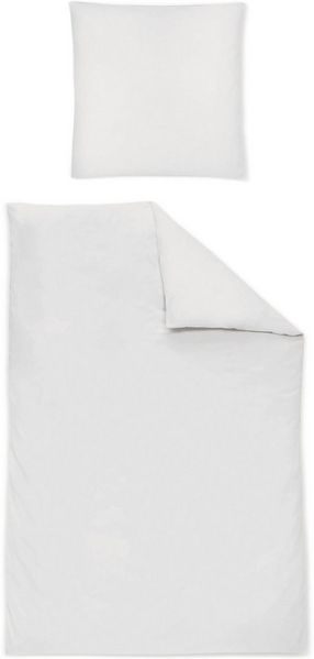 Irisette Mako-Satin uni Bettwäsche Set uni Paris 8000 silber 135x200 cm + 1 x Kissenbezug 80x80 cm