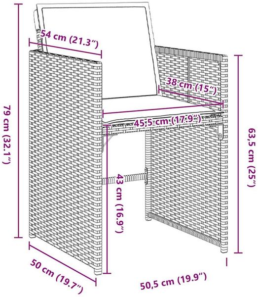 vidaXL Garten Essgruppe mit Kissen 5 pcs Grau Poly-Rattan 3380000 Bild 10