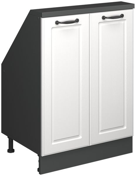 Dachschrägenschrank Rion Weiß Landhaus/Anthrazit mit 2 Türen Vicco