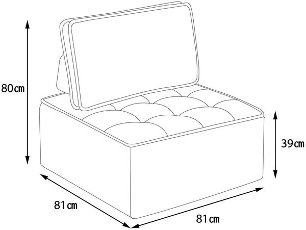 Modulares Sofa in Dunkelgrau, 81 x 81 x 80 cm – kompaktes Relaxsofa aus Plywood, leicht kombinierbar und platzsparend Bild 10