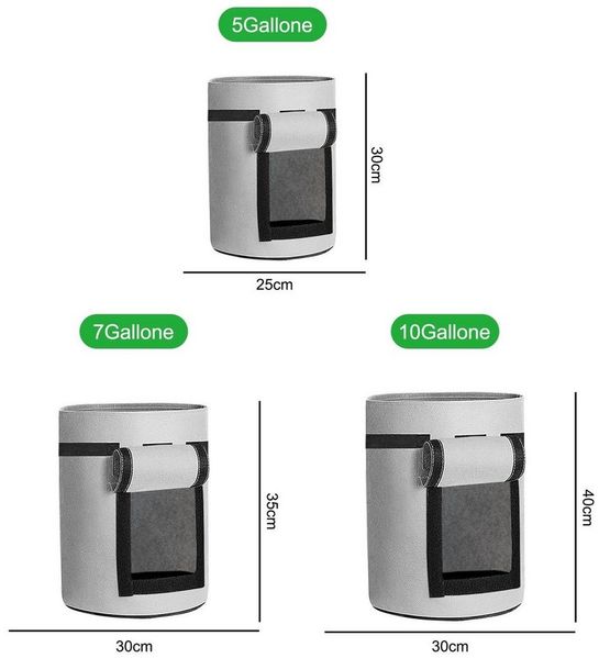 Sunicol Pflanzkübel Pflanzsäcke Kartoffeln aus Vlies Stoff, Doppelseitiges Klettfenster (4 St), 5-10 Gallonen, mit Starken Griffen, für Tomaten,Kartoffeln, Pflanzen