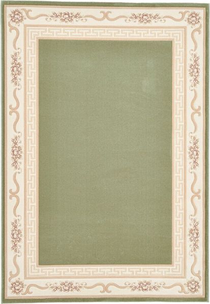 THEKO Wollteppich Pelinia 7745, rechteckig, Höhe: 12 mm, Kurzflor, Uni Farben, mit Bordüre, reine Wolle