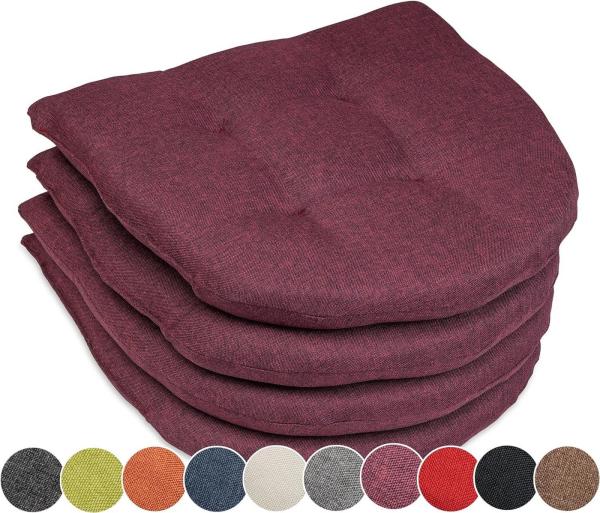 sunnypillow Stuhlkissen 4er Set Auflage 40x40 für Stühle, Bänke in Haus und Garten dick 5cm, Sitzkissen Sitzauflage Stuhlauflage Gartenkissen Esszimmerstuhl