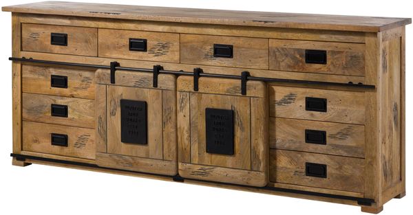 Sideboard Mango 220x45x90 natur lackiert RAILWAY #192