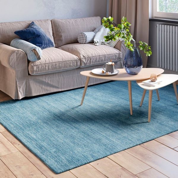 Myflair Möbel & Accessoires Wollteppich Isra, rechteckig, Höhe: 1,5 mm, Kurzflor, Handweb Teppich, meliert, reine Wolle, handgewebt