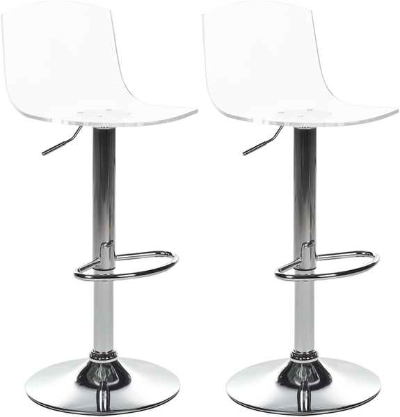 Set mit 2 Barstühlen IMOLA drehbar Transparent