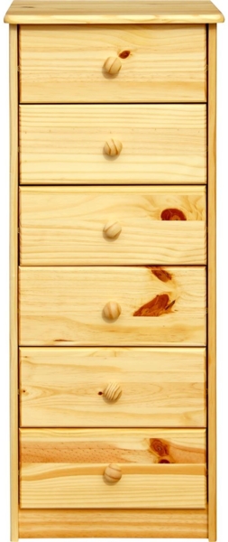 Kommode Kiefer massiv Natur 6 Schubladen