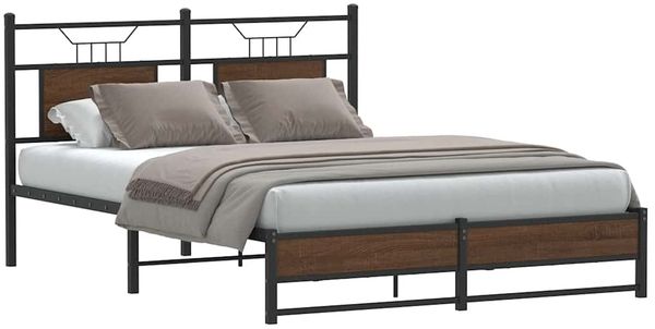 vidaXL Bettgestell ohne Matratze Braun Eiche 140x190 cm Holzwerkstoff 4107016