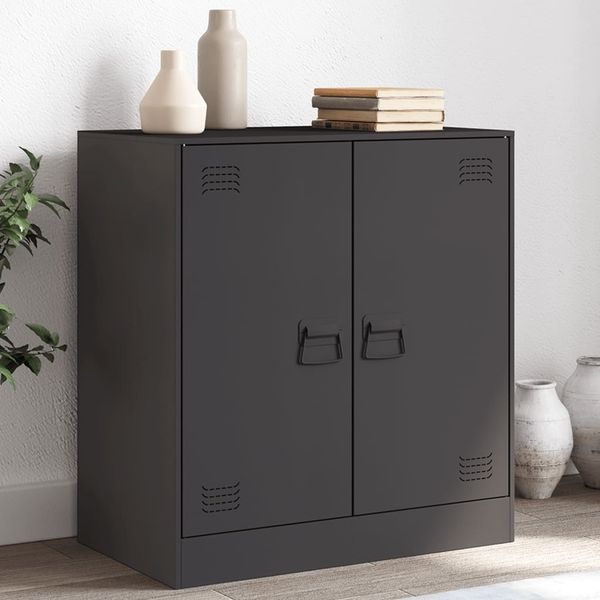 vidaXL Sideboard Schwarz 67x39x73 cm Stahl 841673