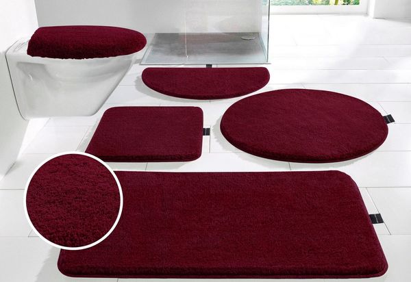 Bruno Banani Badematte Lana, Badvorleger, Badezimmer Teppich, rutschhemmend beschichtet, schnell trocknend, strapazierfähig, fußbodenheizungsgeeignet, Polyacryl, rechteckig, Badteppich, Badematten, unifarben, auch als 3 teiliges Set & rund