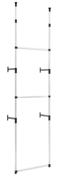 vidaXL Teleskop-Garderobe mit Stangen Aluminium 321105