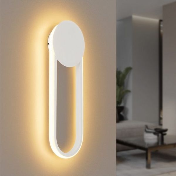 ZMH LED Wandleuchte Innen Wandlampe - 12W Treppenhauslampe 41cm Weiß Flurlampe Modern Design 3000K Warmweiß Minimalistische Wandbeleuchtung für Schlafzimmer Wohnzimmer Flur Treppenhaus Küche
