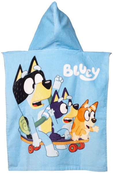 Bluey Badeponcho für Kinder Hochwertiger Frottee aus 100 % Baumwolle