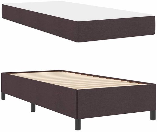 vidaXL Boxspringbett mit Matratze Dunkelbraun 90 x 190 cm Stoff 3398825 Bild 6