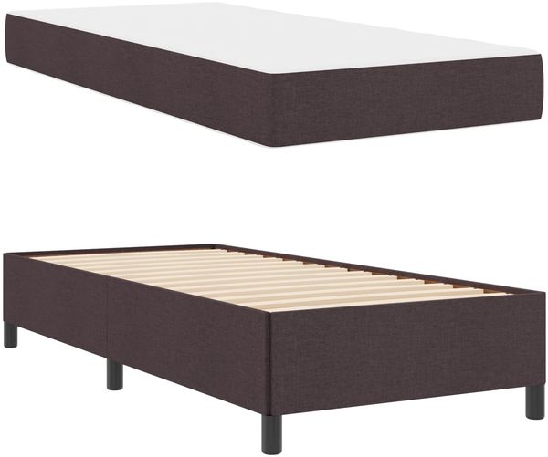 vidaXL Boxspringbett mit Matratze Dunkelbraun 90 x 190 cm Stoff 3398825 Bild 5