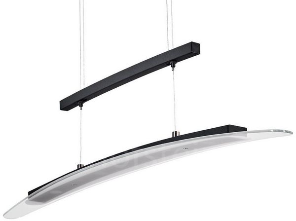 hofstein Pendelleuchte dimmbare Hängelampe aus Metall/Glas in Schwarz/Klar, LED wechselbar, 3000-6000 Kelvin, moderne Hängeleuchte mit Touchdimmer, Kelvin Change, Höhe max. 154 cm