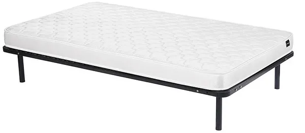 Vente-unique - DANAE Mattress and bed base set StoffMetall SchwarzWeiß - B 90 cm88 cm3,8 cm x H 15 cm5 cm25 cm x L 190 cm188 cm3,8 cm