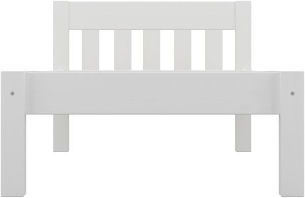 Erst-Holz Einzelbett Weiß 100x200 Bettgestell Senkrechte Balken Bild 6