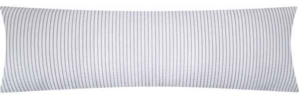 Heubergshop Seitenschläferkissenbezug, (1 Stück), Seersucker 40x145cm Streifen grau weiß 100% Baumwolle (BS-Streifen)