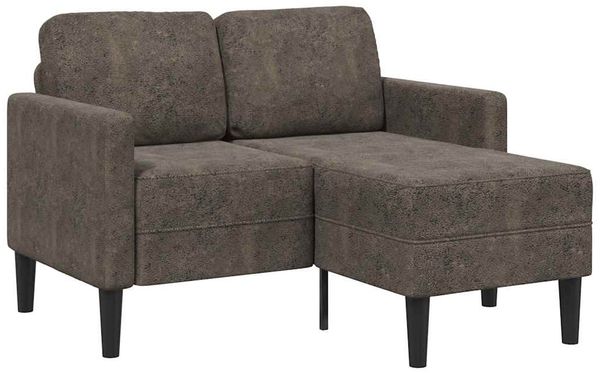 vidaXL 2er-Sofa mit Chaiselongue L-Form Dunkelgrau 125 cm Kunstleder 4107090