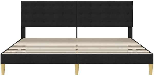 vidaXL Bettrahmen mit Kopfteil Schwarz 180 x 200 cm Stoff 42027811 Bild 4