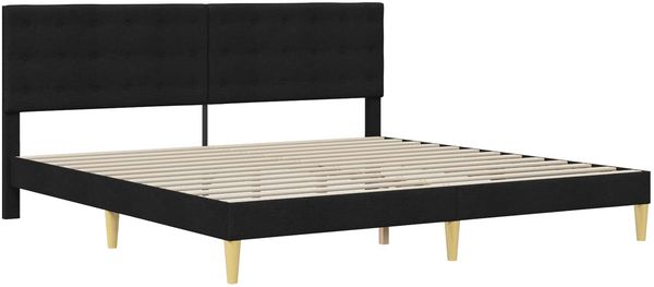 vidaXL Bettrahmen mit Kopfteil Schwarz 180 x 200 cm Stoff 42027811 Bild 3