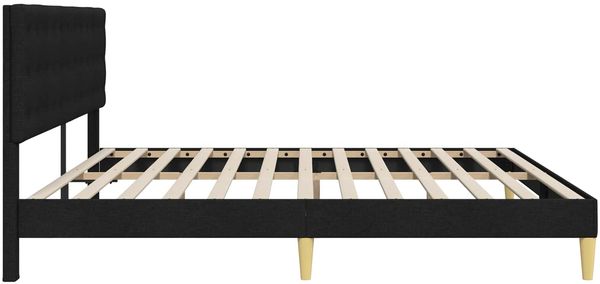 vidaXL Bettrahmen mit Kopfteil Schwarz 180 x 200 cm Stoff 42027811 Bild 5