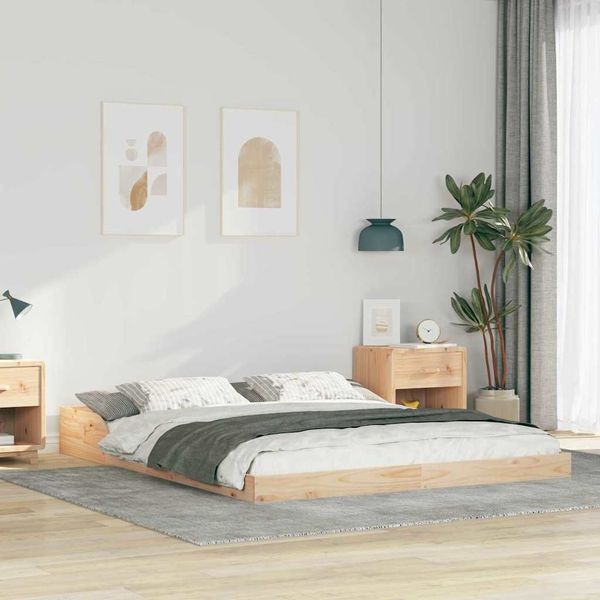 vidaXL Bettrahmen Braun 160 x 220 cm Massives Kiefernholz 873376