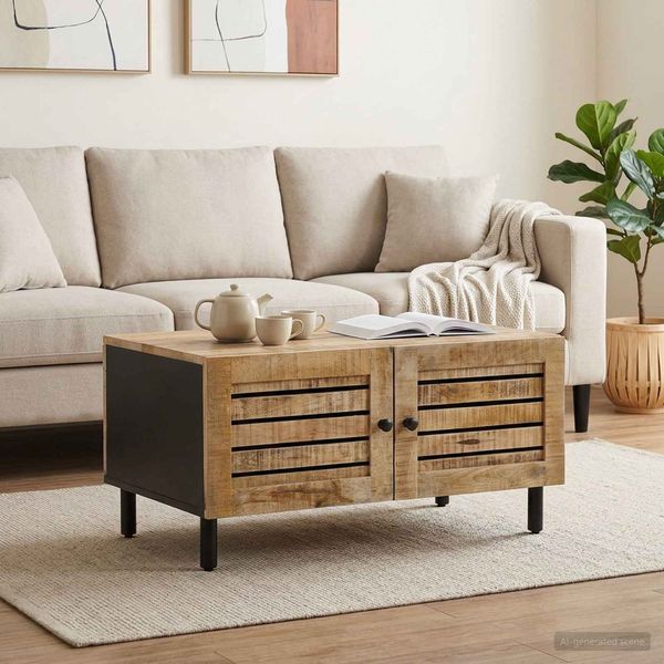 vidaXL Couchtisch Natur 80 x 50 x 40 cm Massivholz Mango 4018849
