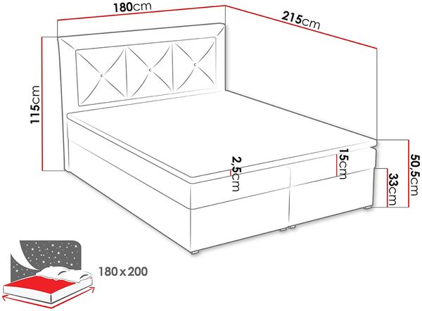 Boxspringbett Moden Plus Box, Grün, 180x200 cm Bild 7