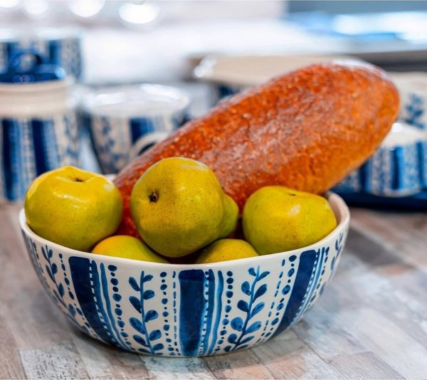 Neuetischkultur Servierschale Servierschale Keramik gemustert, Keramik, (Stück, 1-tlg), Obstschale, Salatschüssel