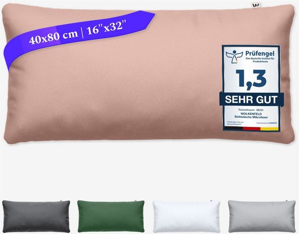 Wolkenfeld Kissenbezug Mikrofaser Kissenbezug - Allergiker Kopfkissenbezug - unfassbar weich, Größe 80x80, 40x80 und 70x90 cm I versteckter Reißverschluss