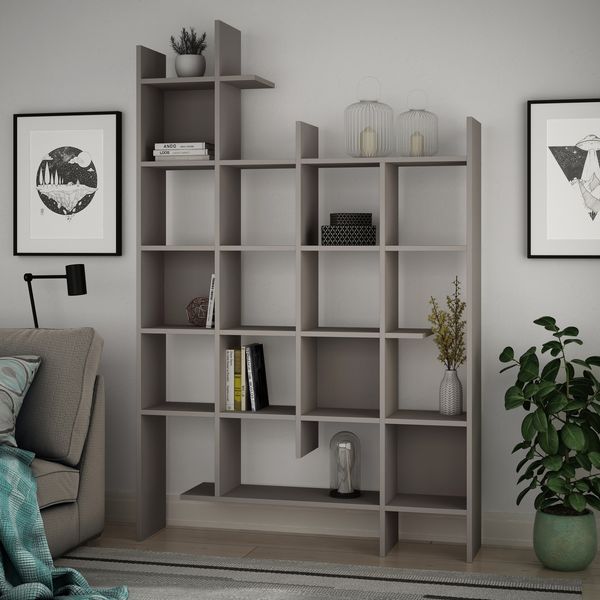 Bücherregal, 'Manco', 188 x 25,5 x 122, Leichter Mokka